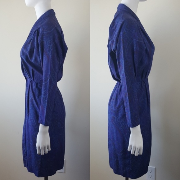 St.Gillian By Kay Unger Vintage Paisley Wrap Dress - Picture 3 of 8